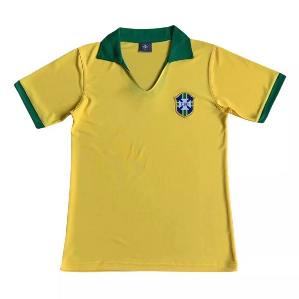 Camiseta Brasil Replica Primera Ropa Retro 1957 Amarillo